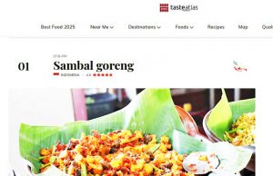 삼발 고렝, 세계 최고의 볶음 요리로 선정