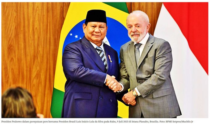 브릭스 인도네시아-브라질, 국방·농업 등 전략적 협력 강화