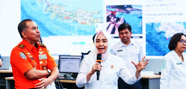 드위코리타 카르나와티 BMKG 청장, SMONG 수퍼 컴퓨터 개관 설명. 2025.7.23