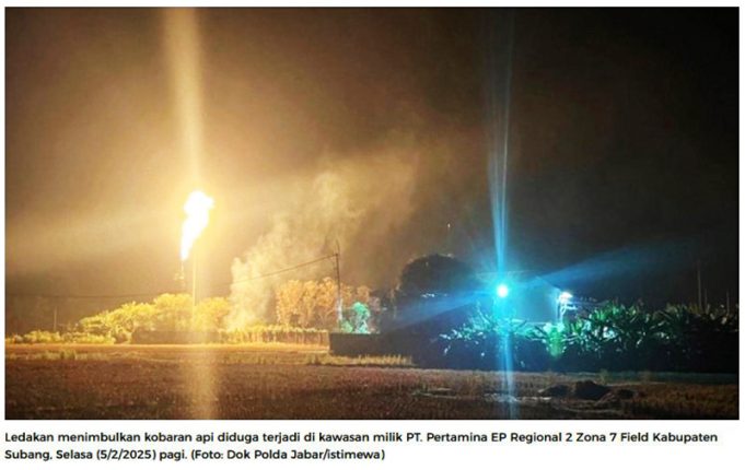 수방 페르타미나 가스 시설 폭발, 근로자 2명 중상