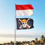 일본 애니메이션 ‘원피스’에 등장하는 ‘밀짚모자 해적단’ 깃발과 적백기 Bendera One Piece Jelang HUT ke-80 RI