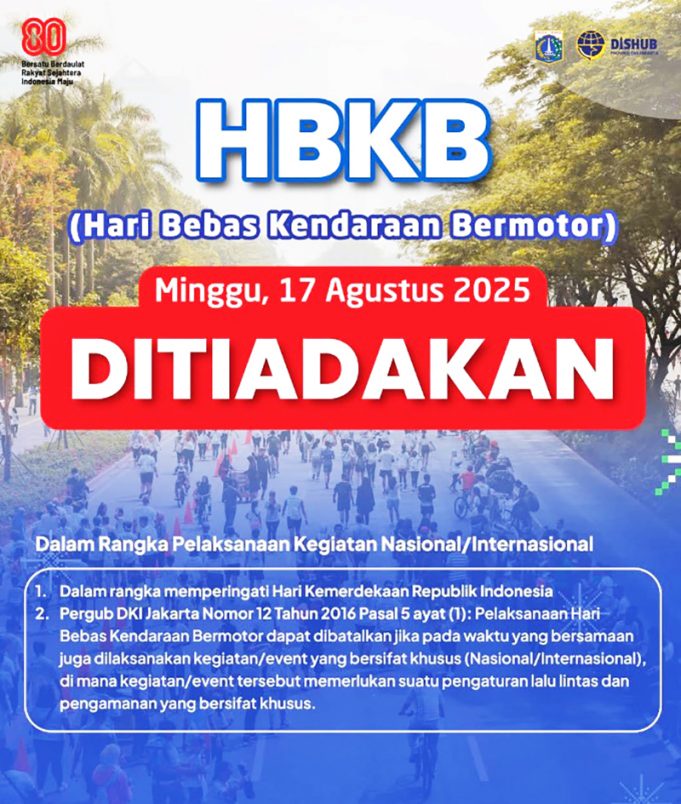 제80주년 독립기념일 행사 자카르타 ‘Car Free Day’ 취소