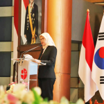 ‘2025 K-혁신 파트너십 프로그램 인도네시아 성과 확산 포럼’에서 부디아스투티 온토위르조 BRIN 연구혁신정책 담당자가 발표. 2025.9.9