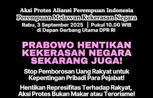 인도네시아 여성 연합, 국회 앞 시위 “국가 폭력을 멈춰라”