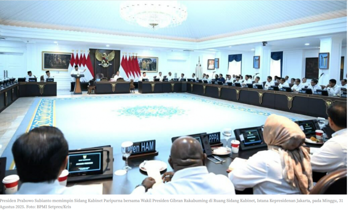 프라보워, 일요일 국무회의에서 안정 유지 총력 대응 지시