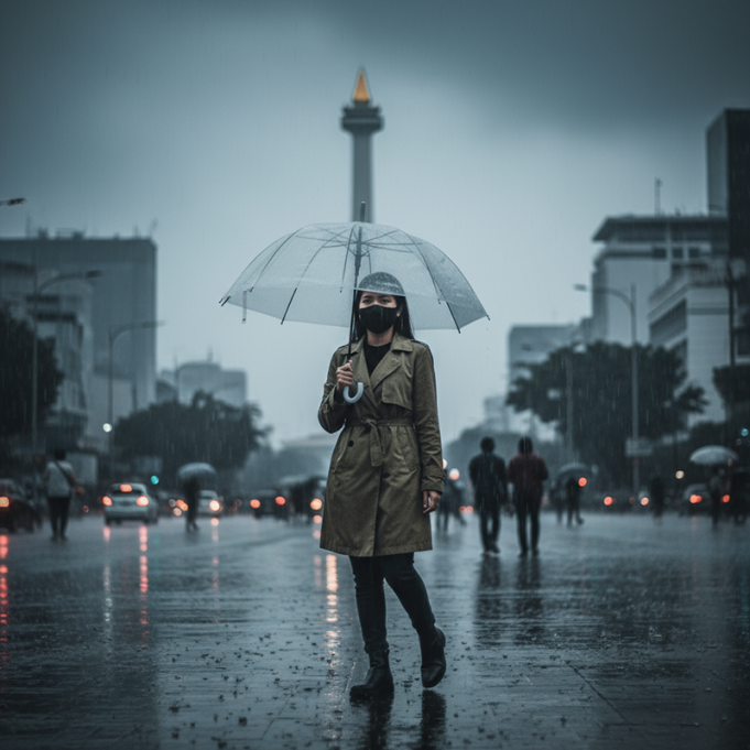 자카르타 빗물, 미세플라스틱에 오염… “우천 시 실외 마스크 착용”