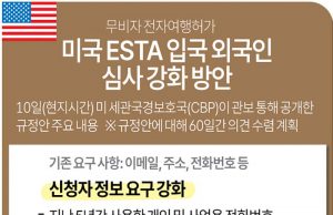 미국 ESTA 입국 외국인 심사 강화 방안