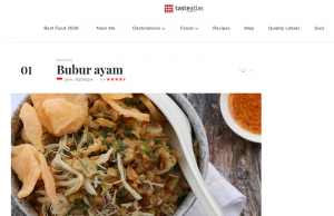 죽(Bubur)과 나시고랭, ‘인도네시아 최고의 아침 식사 12선’ 선정