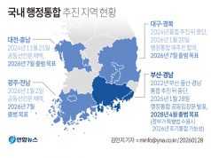 한국내 행정통합 추진 지역 현황