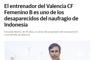 라부안 바조의 비극… 발렌시아 B팀 감독과 세 자녀, 선박 침몰로 사망