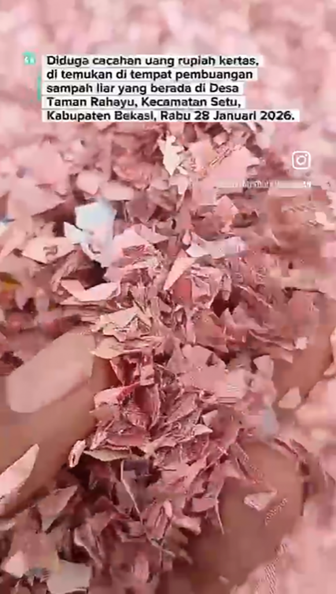 브까시 불법 쓰레기 매립지서 ‘돈다발 조각’ 21자루 발견