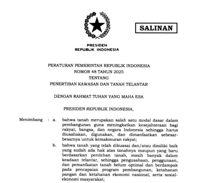 프라보워 정부, ‘토지 방치’에 칼 빼들었다… 국가 몰수 규정 본격 시행