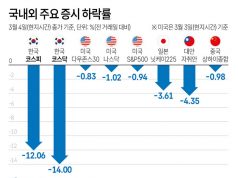 국내외 주요 증시 하락률