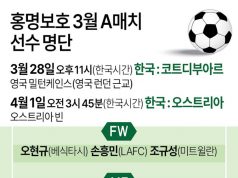 홍명보호 3월 A매치 선수 명단