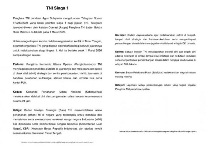 국회, 인도네시아군 제1급 경계태세 발령 해명 촉구