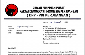 투쟁민주당(PDIP), 당원의 ‘무료 영양 급식(MBG)’ 사업 참여 전면 금지