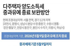 다주택자 양도소득세 중과유예 종료 보완방