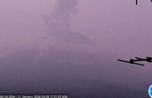 스메루 화산, 화쇄류 2.5km 분출…경계 3단계 유지