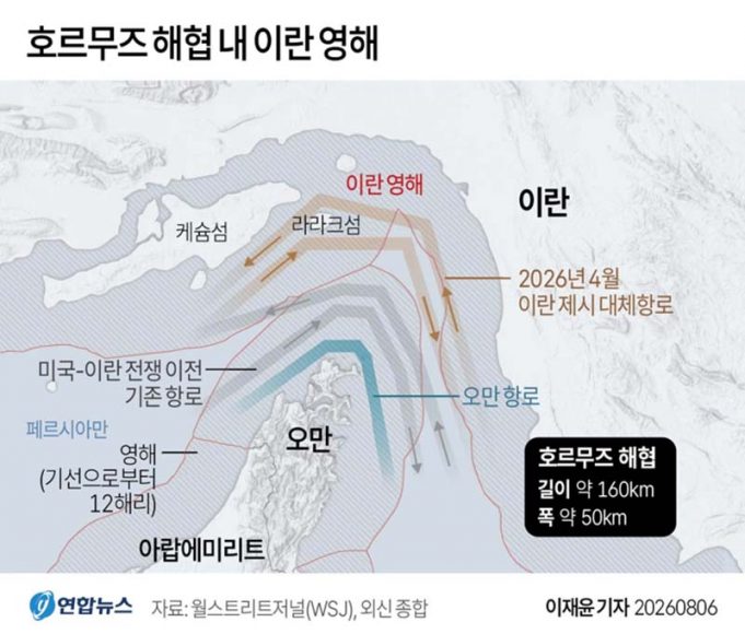호르무즈 해협 내 이란 영해