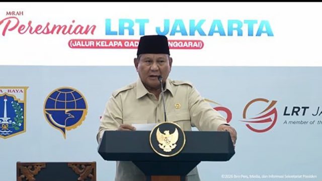 Presiden Prabowo Subianto Resmikan LRT Jakarta