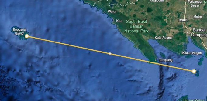 순다 해협서 실종된 취재선 선원 시신, 345km 떨어진 엔가노섬서 발견